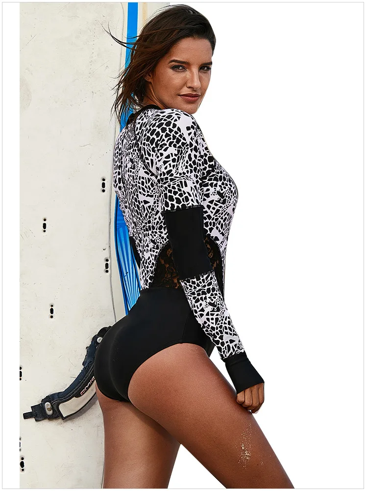 Rashguard Женский Для спортивный купальник закрытый One Rashguard лайкра для серфинга с длинным рукавом Одежда для плавания женский купальный костюм Женская одежда для плавания