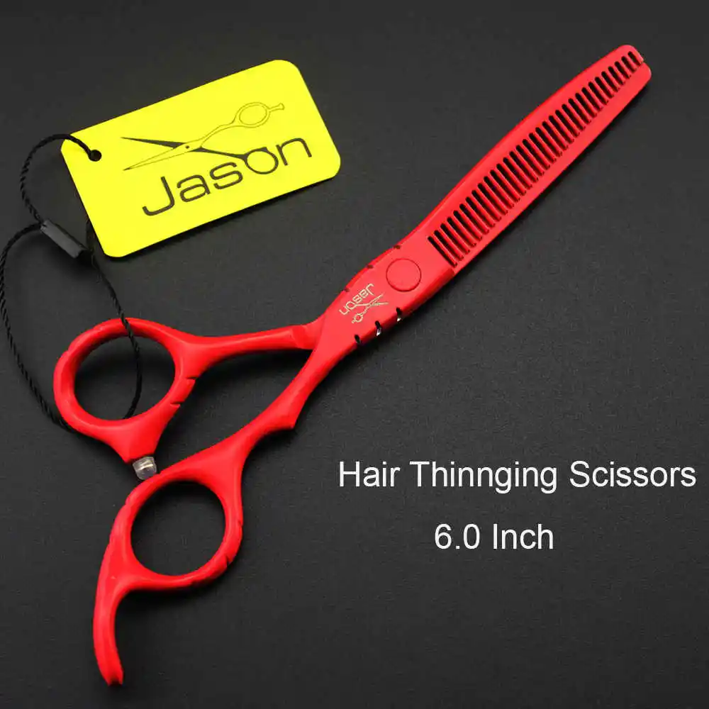 Red- 6.0inch-Thinnin 1 шт. Парикмахерские ножницы для стрижки волос 5," и 6" Профессиональные парикмахерские Парикмахерские ножницы многоцветные Парикмахерские ножницы - Цвет: Red- 6.0inch-Thinnin