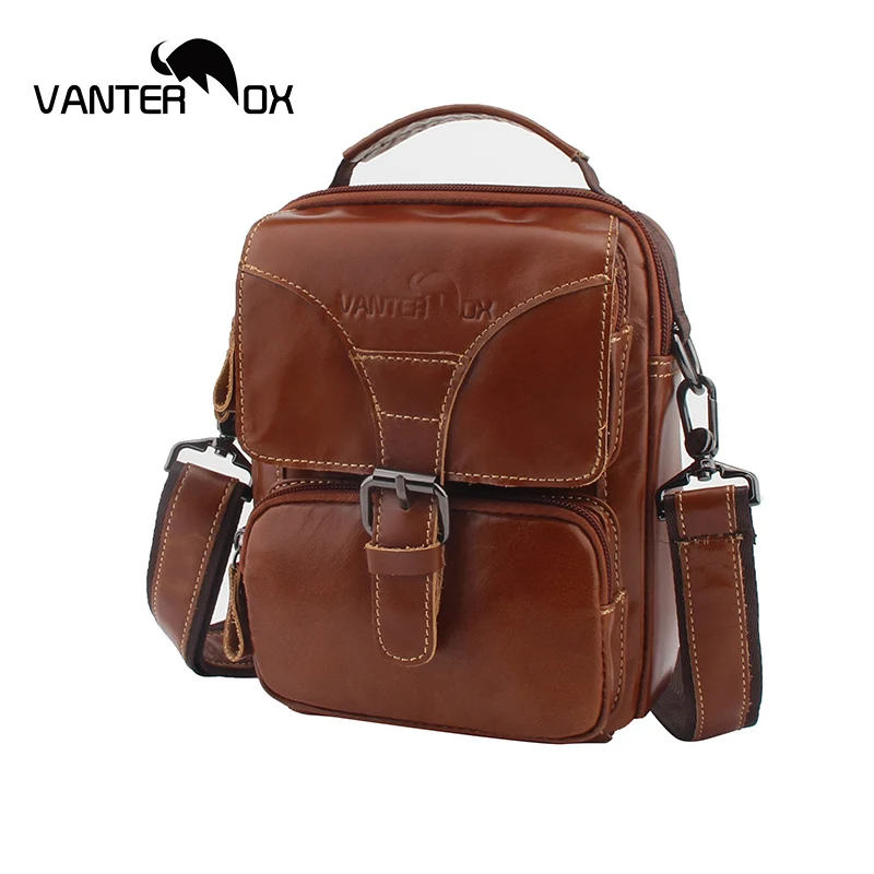 Brown VANTER OX сумки-мессенджеры классические Винтажные Сумки из натуральной кожи Стильные повседневные мужские сумки-мессенджеры мужские сумки через плечо - Цвет: Brown