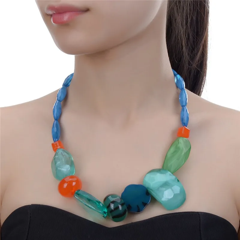 JEROLLI богемное винтажное ожерелье-чокер женское ожерелье из полимерного камня s& Кулоны Колье женское ожерелье с бусинами ювелирные изделия