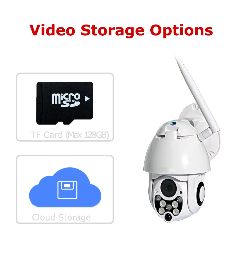 Беспроводная наружная IP камера Hebeiros 2 МП 1080P PTZ компактная облачная P2P Wi Fi