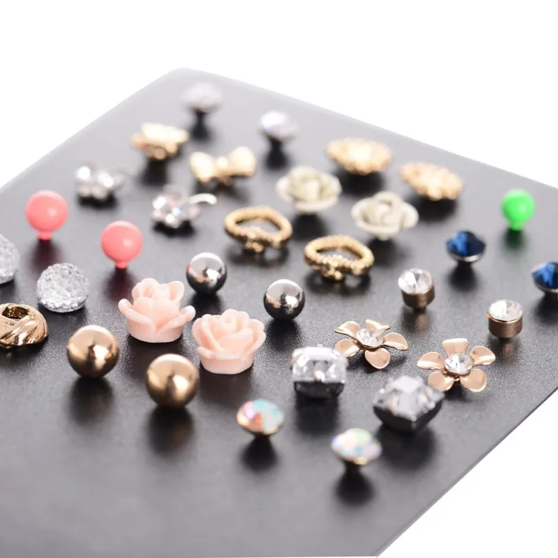 Оптовая продажа модные аксессуары недорогие серьги гвоздики 18 штук смешанные