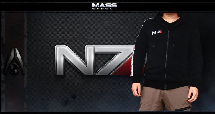 Крутая игра Mass Effect 3 N7 хлопок Blende косплей костюм кофта с капюшоном Куртка Новинка