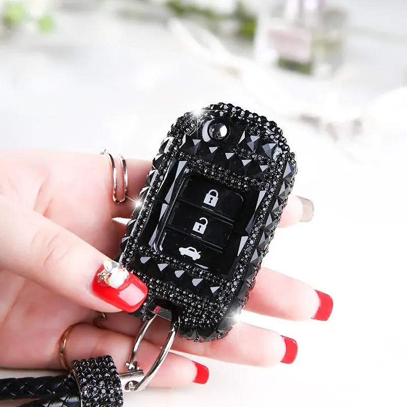 luxury Diamond bling car key case cover/ shell Accessories For Honda Accord/Civic/CRV/Spirior Folding Key |