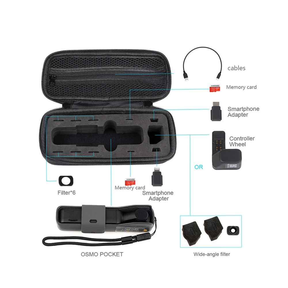 DJI Osmo Pokcet EVE водостойкая сумка для хранения с ремешком Osmo карманный портативный чехол для переноски аксессуары