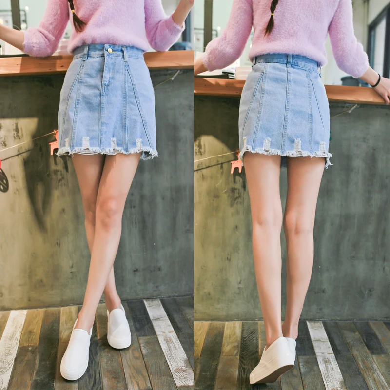 В продаже 2020 Летняя женская трапециевидная джинсовая юбка карандаш с бахромой