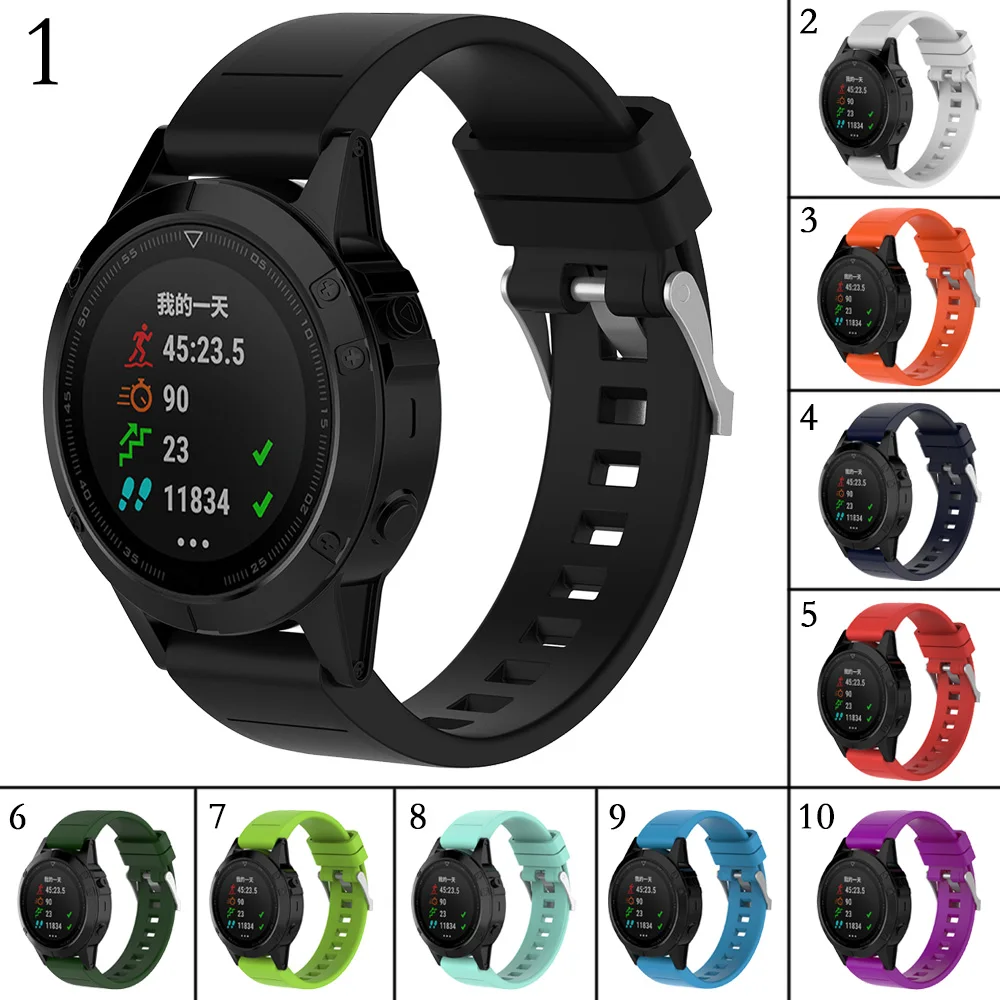 Сменный ремешок для Garmin Fenix 5S 22 мм силиконовый Smartwatch Браслет из нержавеющей стали