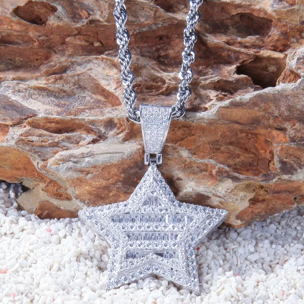 Цепочка с подвеской в виде Пентагона стиле хип хоп|Ожерелья подвеской| |