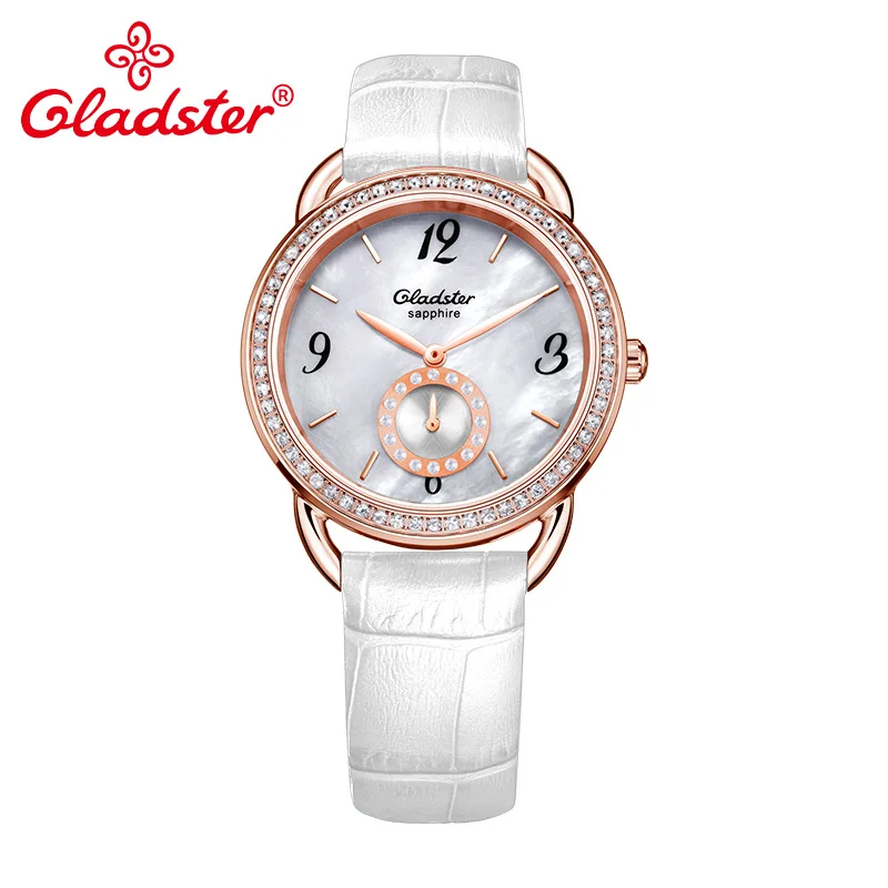 Gladster люксовый бренд Япония Miyota 1L45 модные красные женские наручные часы сапфировые хрустальные золотые женские кварцевые часы женские наручные часы - Цвет: GB060M92RWG