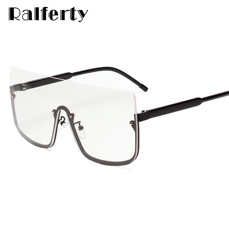 Женские и мужские солнцезащитные очки Ralferty большие UV400 серые W813067 2019|Женские очки|