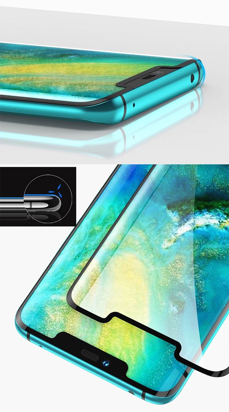5D изогнутое закаленное стекло для Huawei P20 P30 Mate 20 Pro Lite 20X 3D полное Защитное экрана Y9