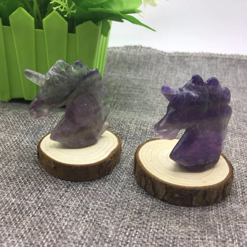 Natural rainbow fluorite quartz crystal unicorn reiki healing gemstone handmade carved for decoration | Дом и сад