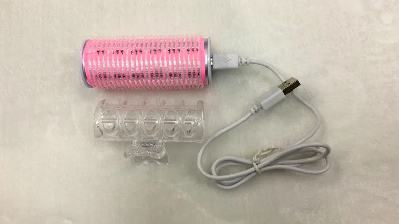 USB нагревательные ролики щипцы для завивки портативный бигуди цвет синий и розовый