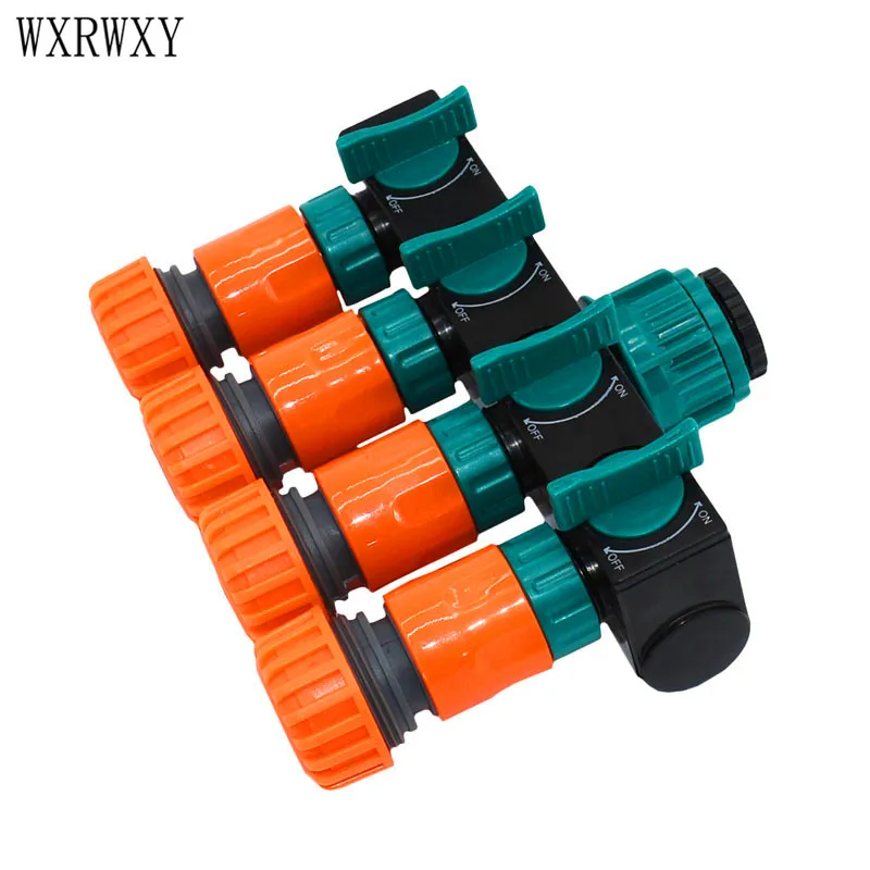 Wxrwxy садовый кран 4 полосный делитель воды 3/4 шланг соединитель для 20 мм водяного