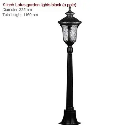 A pole black MLZAOSN классический садовый светильник, настенный светильник, водонепроницаемый Стройный светильник s, уличный светильник s, пейзаж, наружная колонна, лампа с высоким полюсом - Испускаемый цвет: A pole black