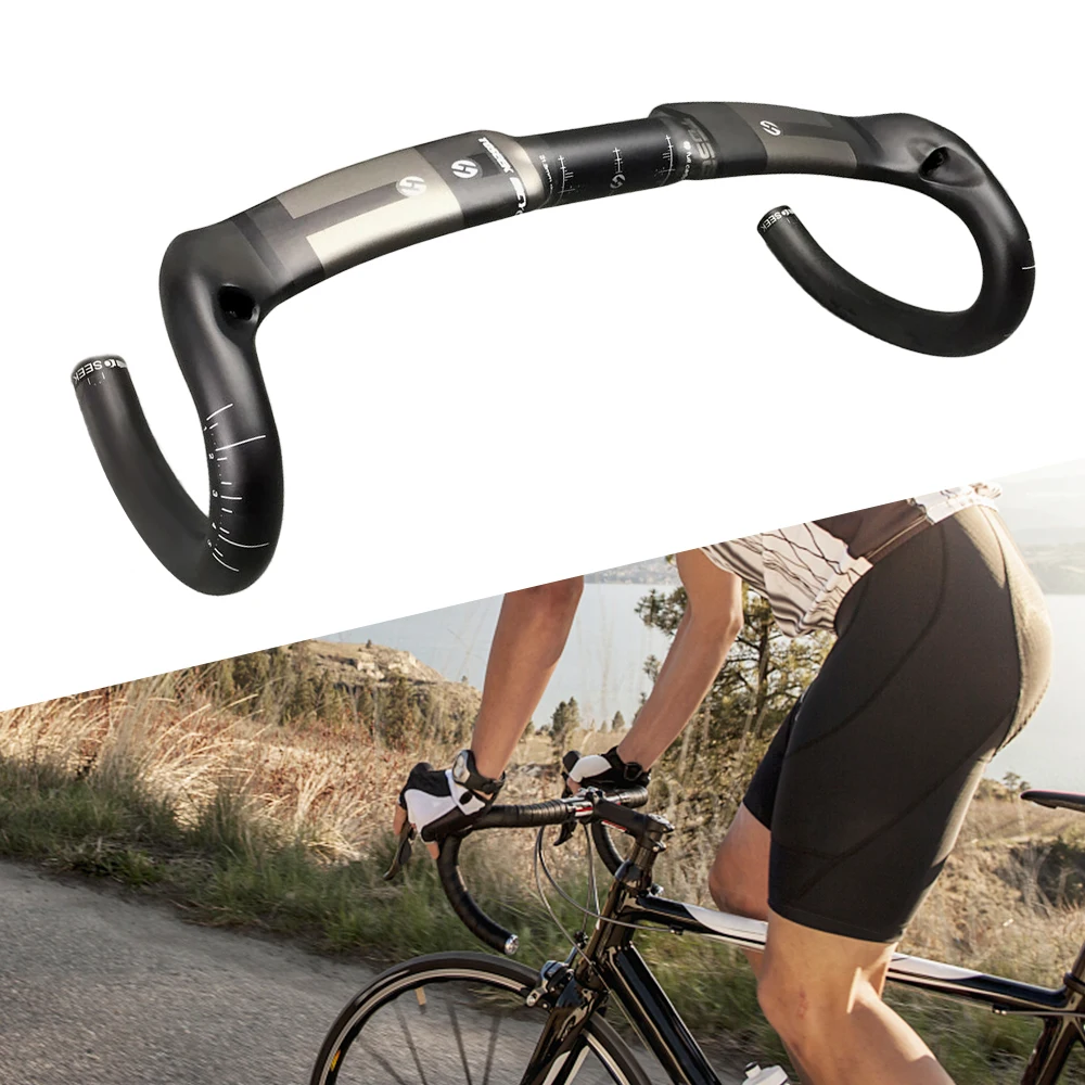 

Lixada 400/420/440mm Ultralight Glossy Carbon Fiber Road Bike Bicycle Handlebar Drop Bar 31.8mm Bent Handlebar