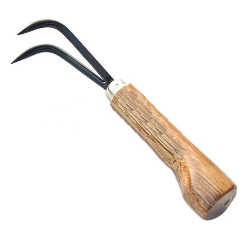 Бонсай инструменты садовые крюк деревянная ручка углеродистая сталь два когтя