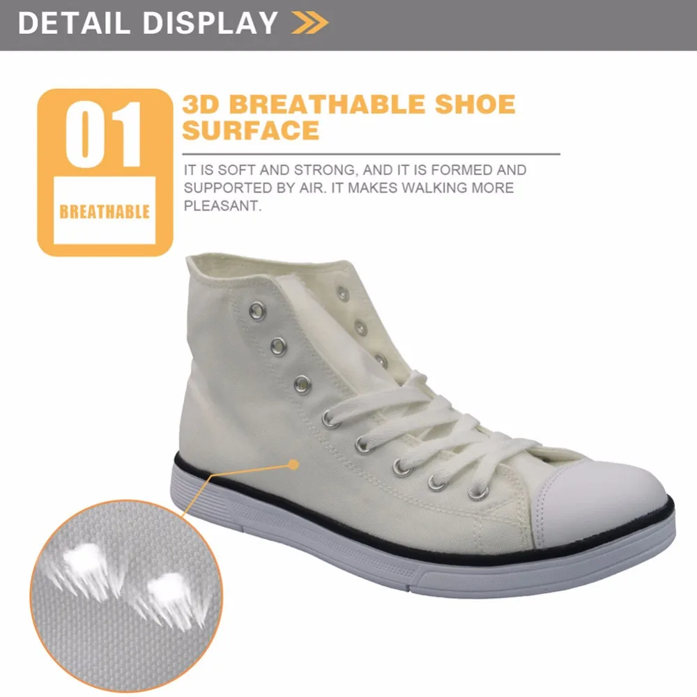 INSTANTARTS Men Vulcanize Canvas Shoes Denim Animal Cat Dog Pattern Male Boy Breathable High Top With Spring Autumn | Обувь