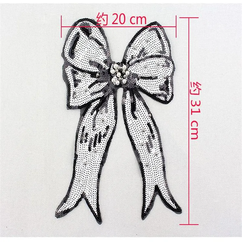 Послушание 31*20 см большая бусина с бантиком узор вышивка патч-мотив аппликация