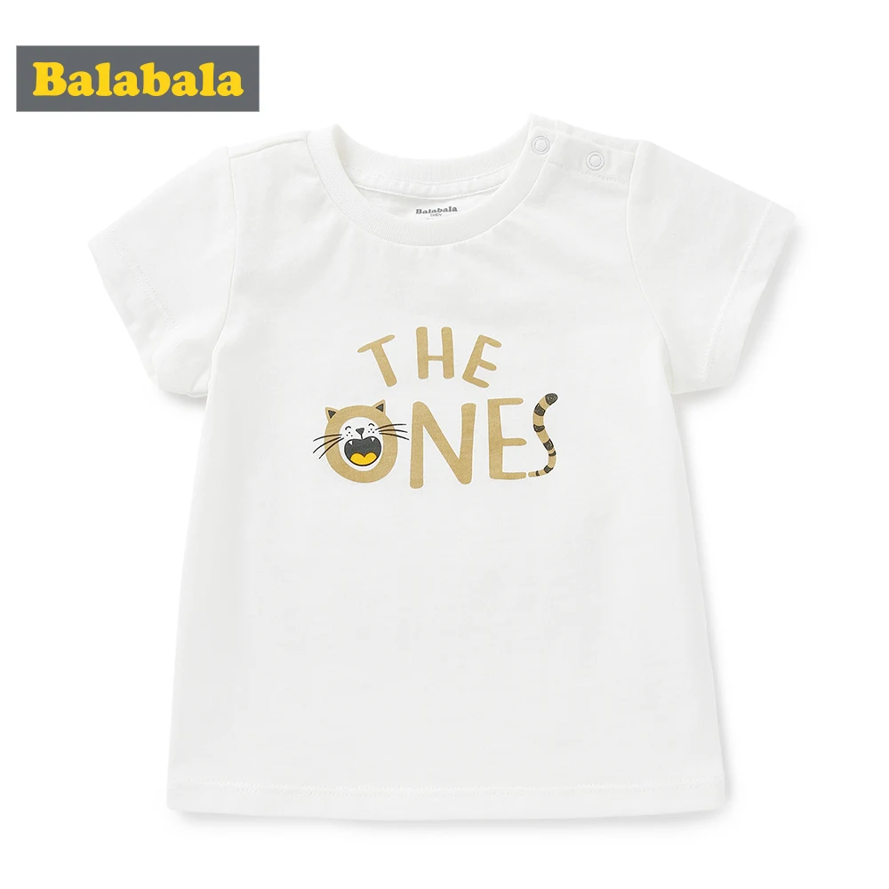BalabalaBaby/Летняя Приталенная футболка для малышей с короткими рукавами мальчиков