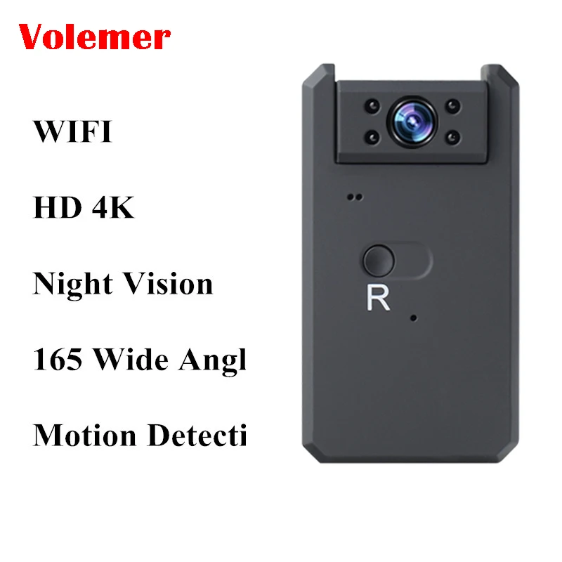 MD90 мини камера HD 4K Wi Fi с функцией обнаружения движения 165 градусов широкий угол