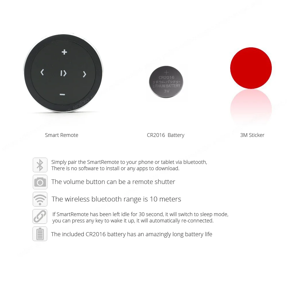 Беспроводной Bluetooth медиа кнопка дистанционного управления селфи Start Siri Автомобиль Мотоцикл руль музыка для iPhone Android iOS