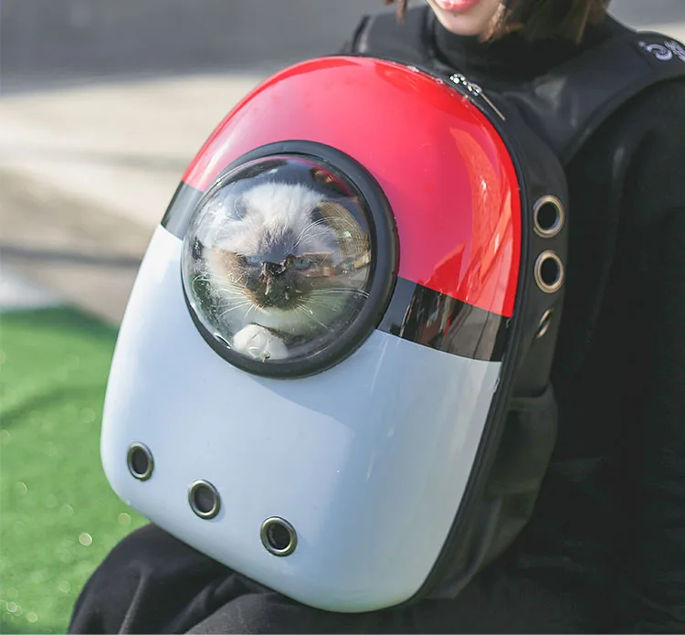 Космическая капсула астронавт Pet Cat Рюкзак пузырьковое окно для котенка щенка чихуахуа маленькая переноска для собак ящик для путешествий на открытом воздухе - Цвет: Pokemon ball