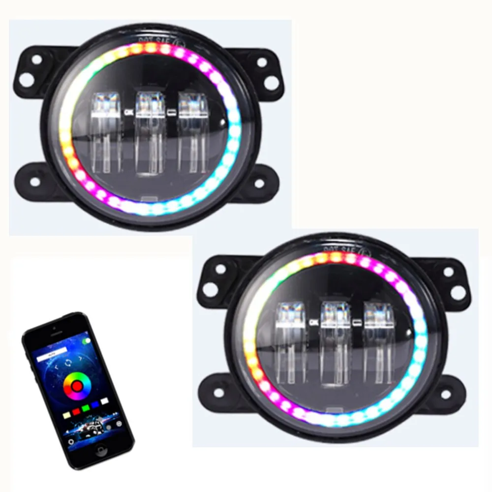 Marloo 7 &quotсветодиодный RGB Halo головной светильник s + 4&quot чеканка светодиодный туман