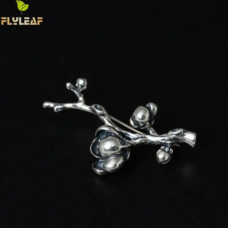 Женская Брошь в виде магнолии Flyleaf Винтажная брошь из стерлингового серебра 100%