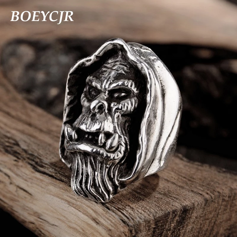 Мужские Регулируемые кольца BOEYCJR S999 из стерлингового серебра в стиле панк Warcraft