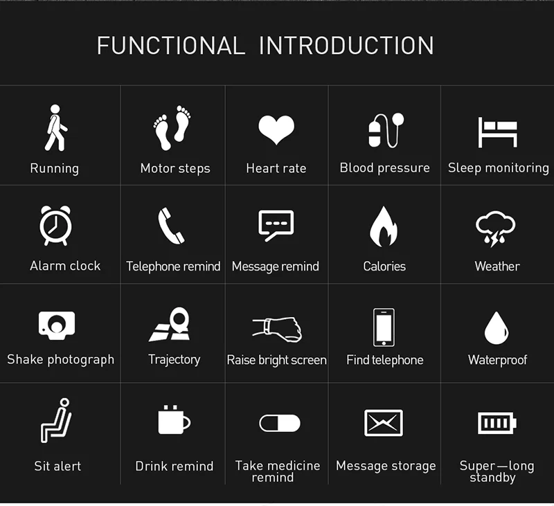 Водонепроницаемый Bluetooth умные часы, с экраном сердцебиения крови Давление Фитнес Браслет Для Xiaomi Huawe Android IOS Для мужчин Для женщин CK23