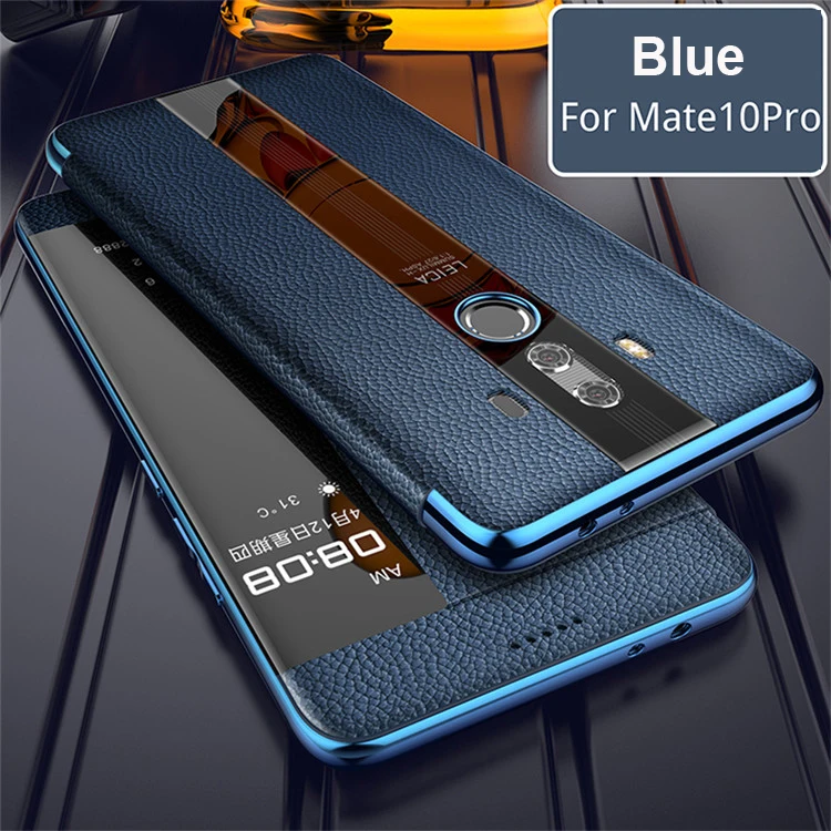Чехол из натуральной кожи для huawei mate 10 Pro 9 pro, защитный чехол для телефона с windows view, кожаный чехол-книжка для huawei mate 10