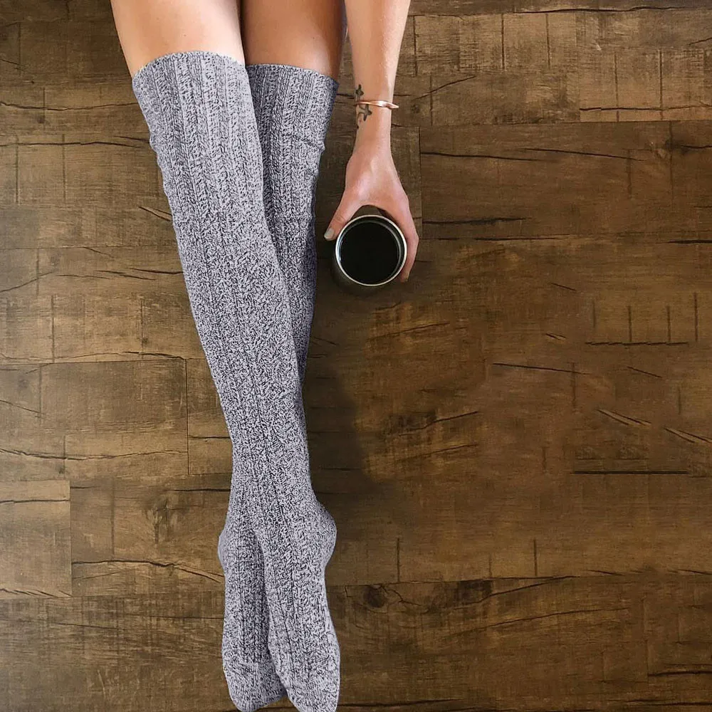 Женские теплые хлопковые Гольфы средней длины длинные сексуальные дамский чулок