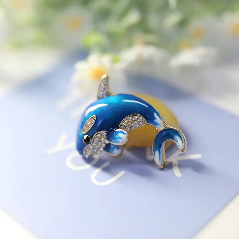 VEYO милые голубые Дельфины Стразы разразразы искусственные шарфы Пряжка амфибия