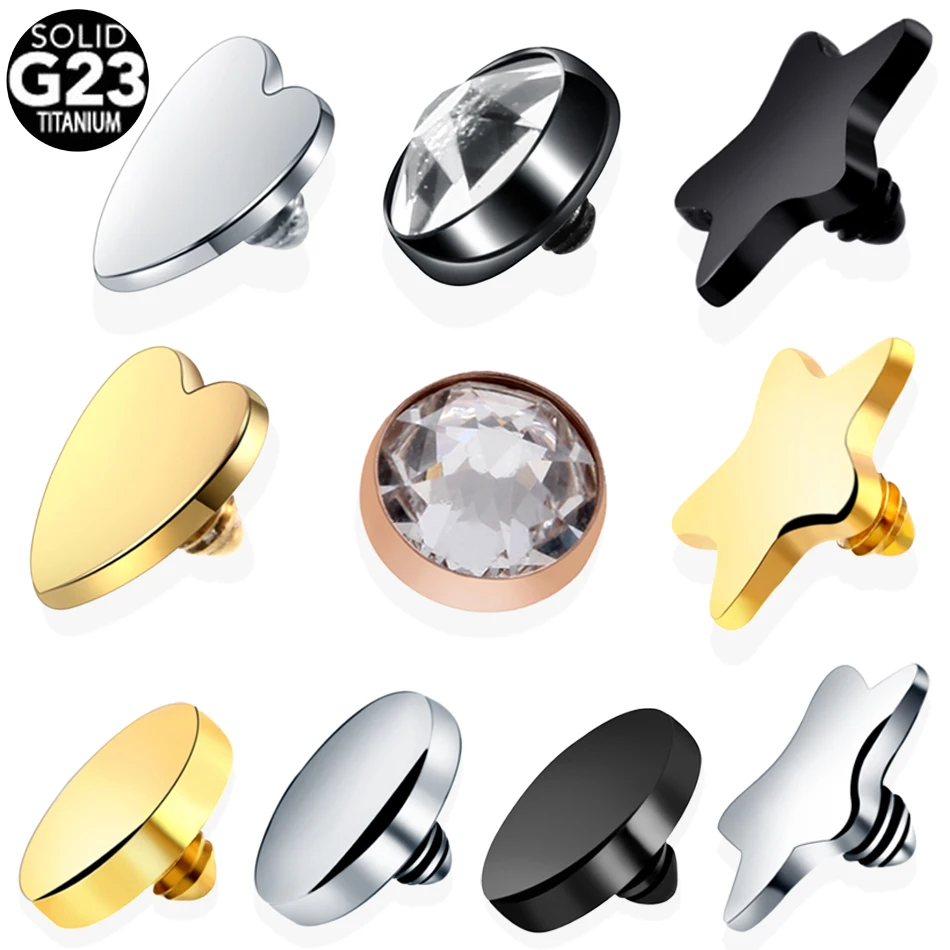 G23 Titanium Mirco кожный пирсинг микро анкер для нарезки Топ ныряния кожи скрытый в