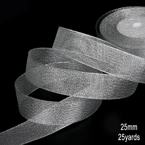 Серебряные ленты, полушелковые, 7-38 мм, 25 ярдов, Celadon