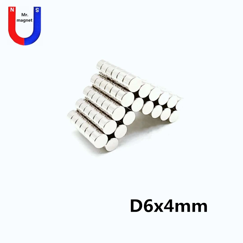 

50pcs 6*4 Super Powerful Magnetic Small Round Neodimyum Cylinder Magnets 6mm x 4mm Tiny Strong Neodymium Magnet 6x4 Iman NdFeb