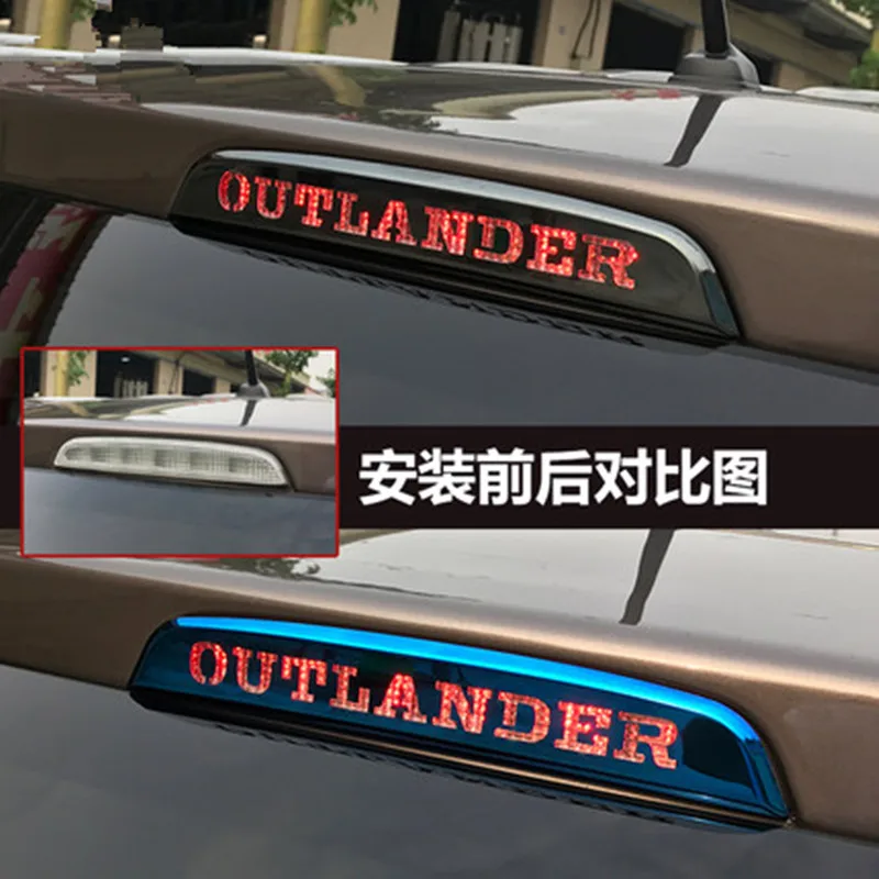 Stainless steel 3D stereo car high stop light decorative sticker for Mitsubishi Outlander Car styling | Автомобили и мотоциклы
