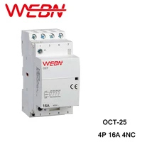 oct 25 series automatical ac household contactor 220v230v 5060hz 4p 16a 4nc four normal close contact din rail contactor
