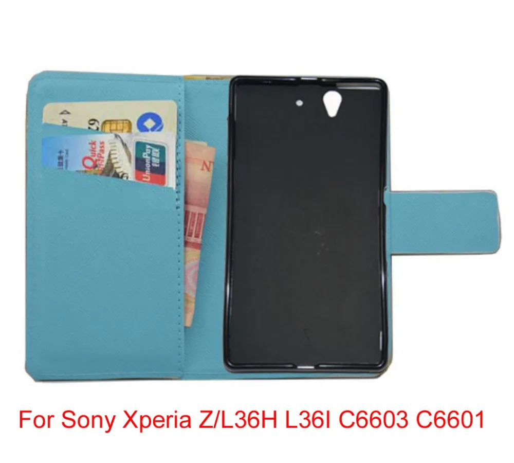 Для Sony Xperia Z/L36h L36i C6603 C6602 6601 прекрасный мультфильм искусственная кожа wattet сотового