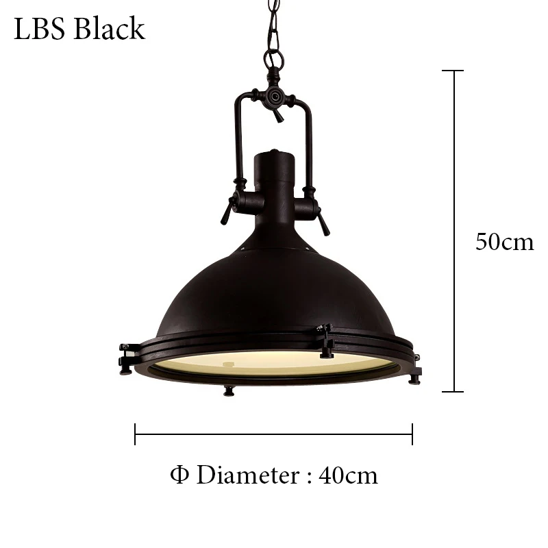 LBS Black Винтажный подвесной светильник, лампа, промышленный декор, светильник, лампа для спальни, ретро промышленный светильник, подвесные светильники - Цвет корпуса: LBS Black