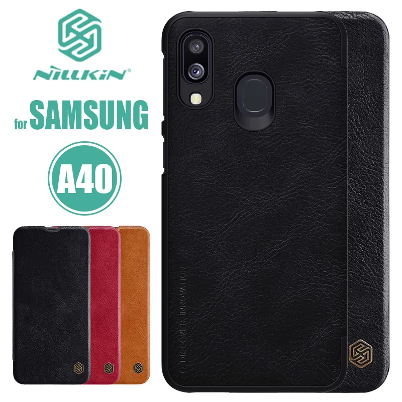 

Чехол Nillkin Qin для Samsung Galaxy A40, кожаный чехол-книжка, Роскошный деловой Тонкий чехол для телефона Samsung A40 Nilkin, чехол-накладка