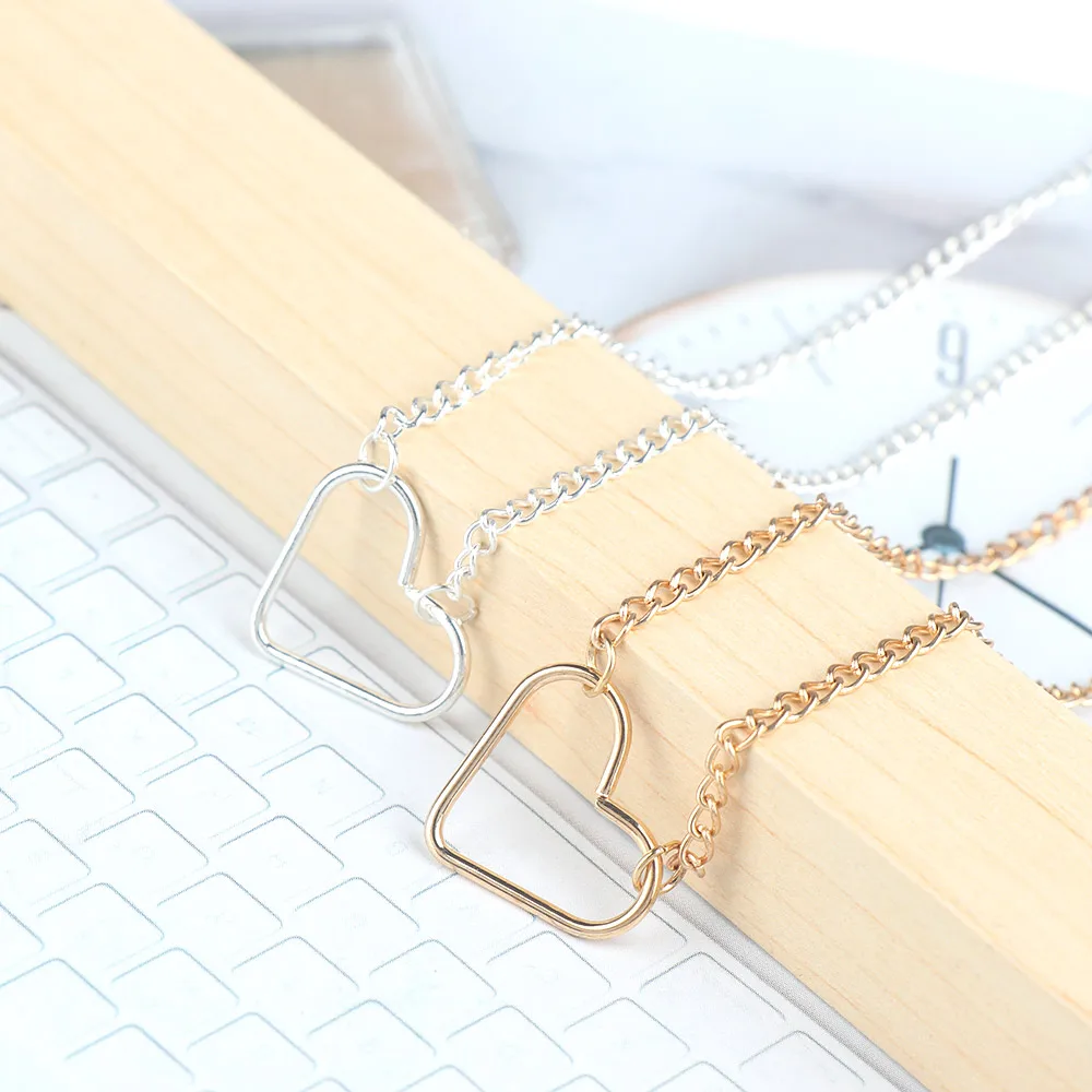 Модное открытое простое ювелирное изделие ожерелье чокер в форме сердца с