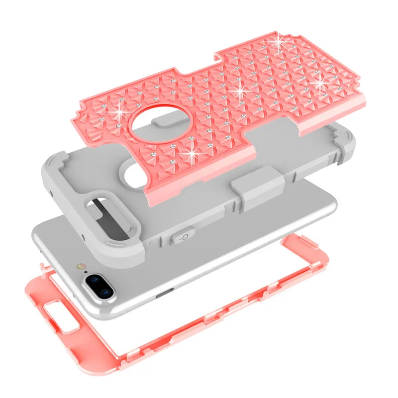 Мягкий силиконовый Блестящий бриллиантовый геометрический DIY чехол для iPhone 7 Plus