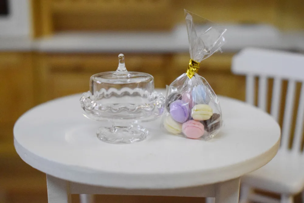 1/12 милые мини ролевые игры Макарон со стеклянной тарелкой кукольный домик Miniture кукла еда кухонные аксессуары Игрушка