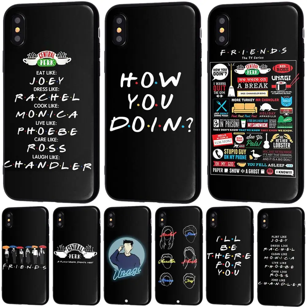 Чехол для телефона Central Perk Coffee friends tv show how you doin черный силиконовый чехол iPhone X 5 5s SE 6