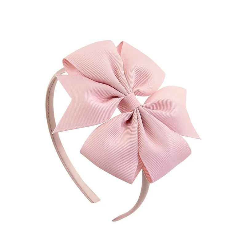 Pale pinkish gray 1 шт., 4 дюймовая атласная лента, повязка на голову с бантом, аксессуары для волос, оголовье для девочек, подарок для малышей, однотонные банты для волос, головные уборы, 20 цветов - Цвет: Pale pinkish gray