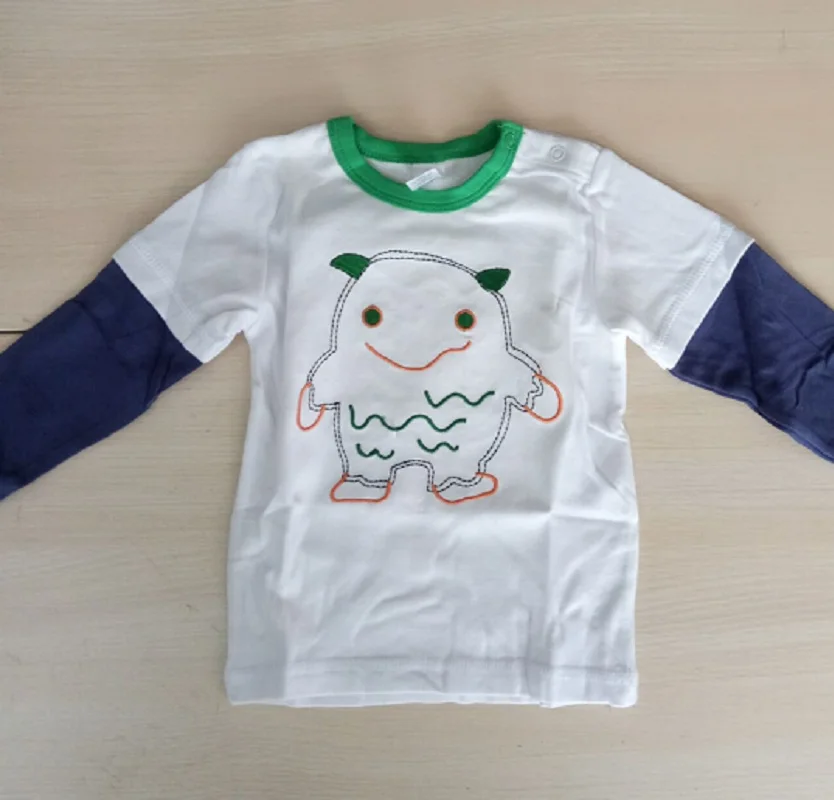 2017 Весенняя футболка для маленьких мальчиков с изображением монстра Детские