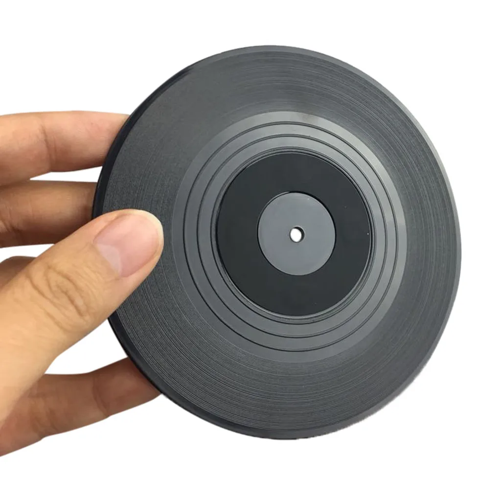 Ouneed 6 шт. подставки креативная виниловая подставка CD записывающая чашка держатель для напитков коврик для посуды диаметр