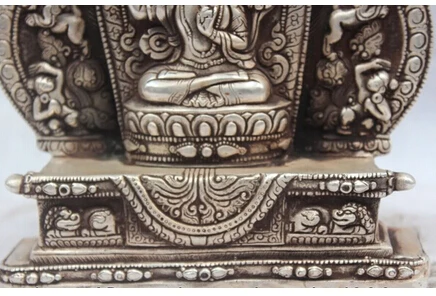 Тибетский серебряный буддийский Дракон Wenshu Manjushri Bodhisattva статуя wan bronze заводские